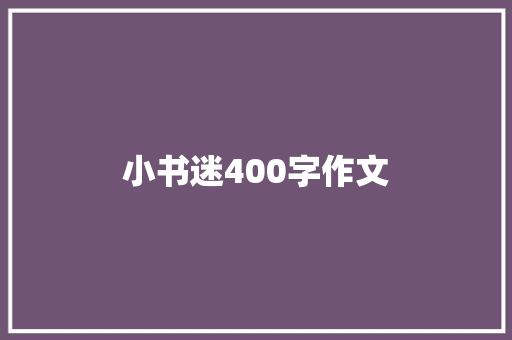 小书迷400字作文