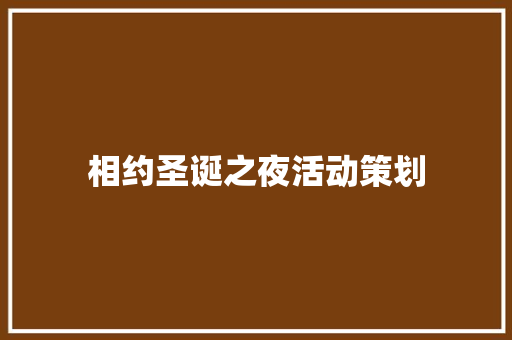 相约圣诞之夜活动策划