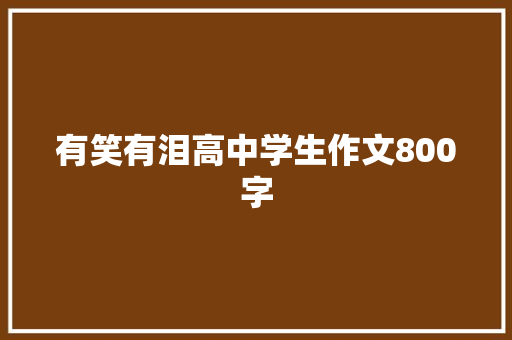 有笑有泪高中学生作文800字 工作总结范文