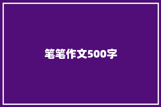 笔笔作文500字