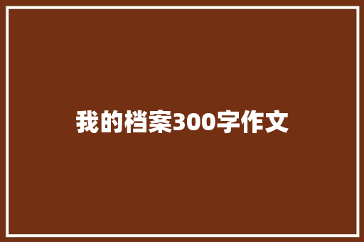 我的档案300字作文