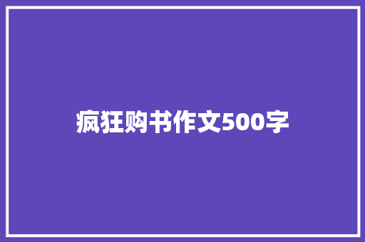 疯狂购书作文500字