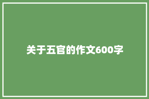 关于五官的作文600字