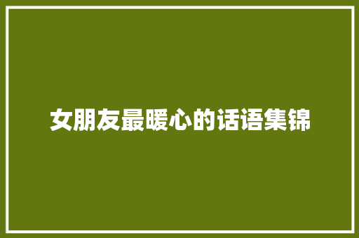 女朋友最暖心的话语集锦 致辞范文