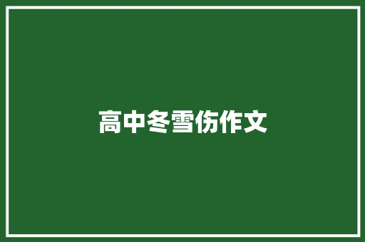 高中冬雪伤作文