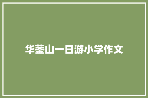 华蓥山一日游小学作文