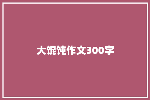 大馄饨作文300字