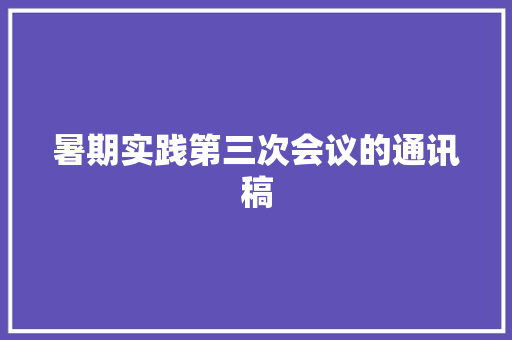 暑期实践第三次会议的通讯稿