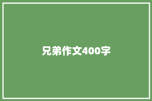 兄弟作文400字