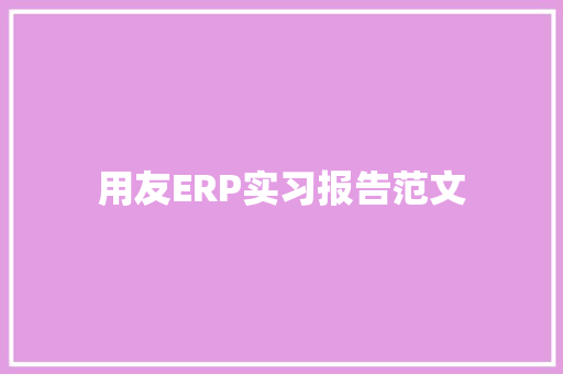 用友ERP实习报告范文