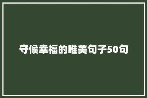 守候幸福的唯美句子50句 商务邮件范文