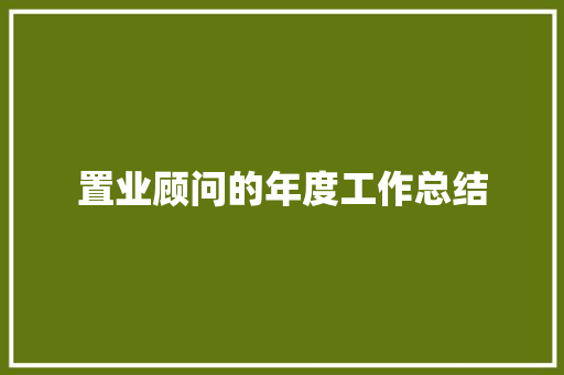 置业顾问的年度工作总结