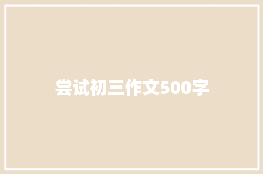 尝试初三作文500字