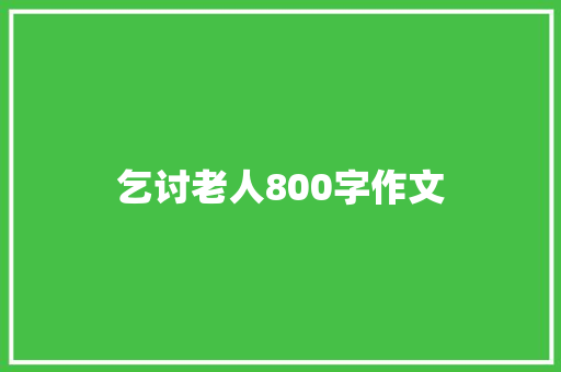 乞讨老人800字作文