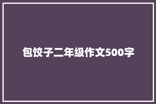 包饺子二年级作文500字