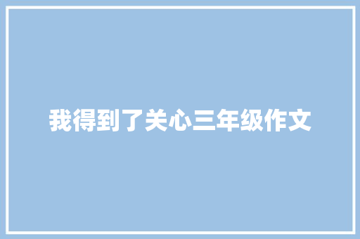 我得到了关心三年级作文