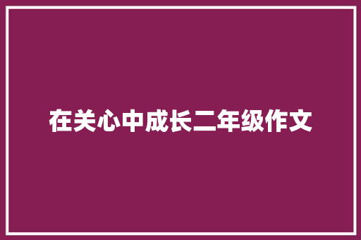 在关心中成长二年级作文