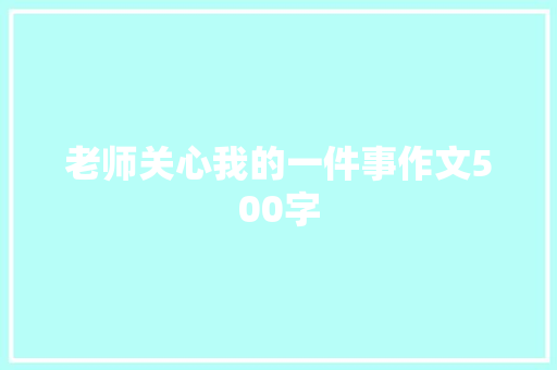 老师关心我的一件事作文500字