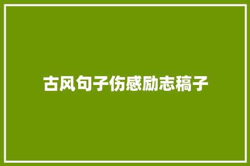 古风句子伤感励志稿子