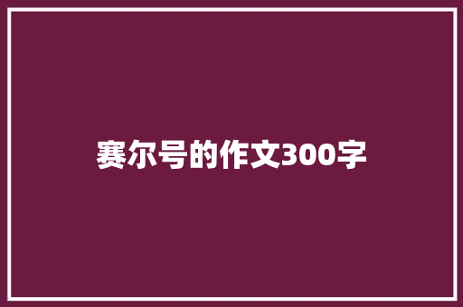 赛尔号的作文300字