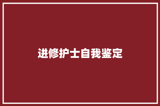 进修护士自我鉴定