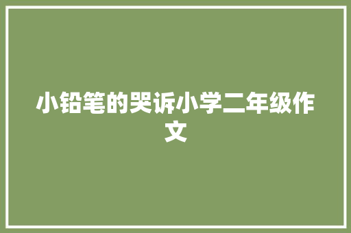 小铅笔的哭诉小学二年级作文