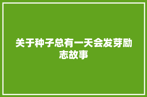 关于种子总有一天会发芽励志故事 会议纪要范文