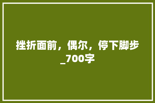 挫折面前，偶尔，停下脚步_700字