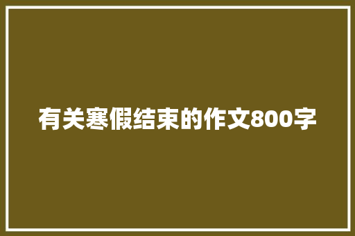 有关寒假结束的作文800字