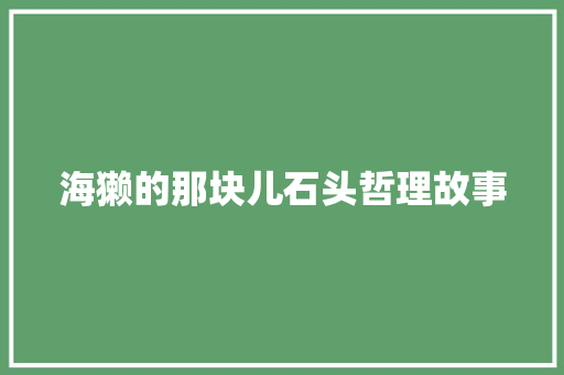 海獭的那块儿石头哲理故事 工作总结范文