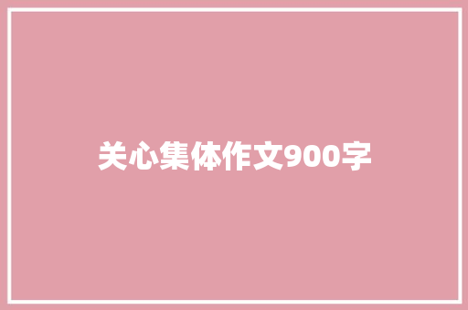 关心集体作文900字 申请书范文