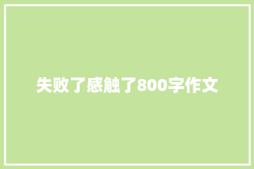 失败了感触了800字作文