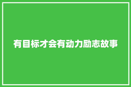 有目标才会有动力励志故事