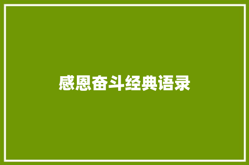 感恩奋斗经典语录