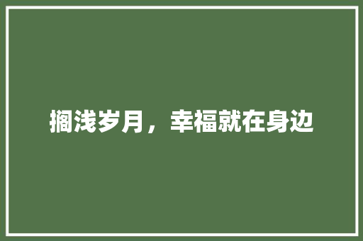 搁浅岁月，幸福就在身边