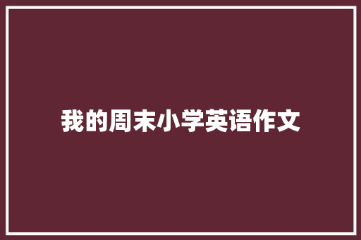 我的周末小学英语作文