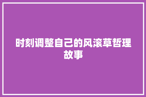 时刻调整自己的风滚草哲理故事