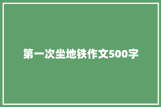 第一次坐地铁作文500字