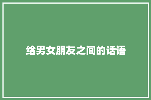 给男女朋友之间的话语