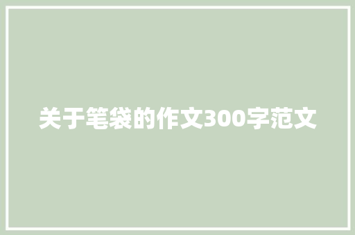 关于笔袋的作文300字范文