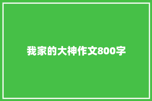 我家的大神作文800字