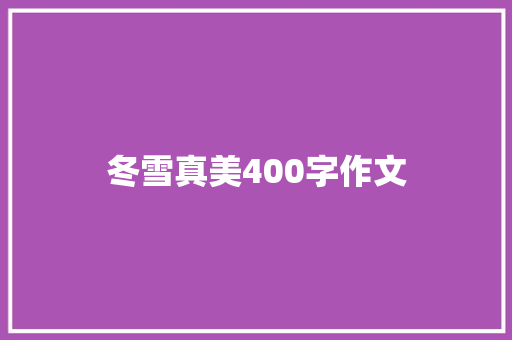 冬雪真美400字作文