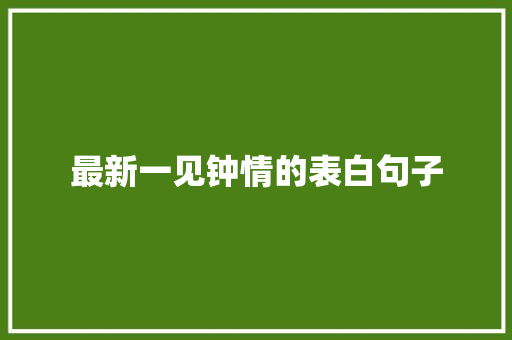 最新一见钟情的表白句子 书信范文