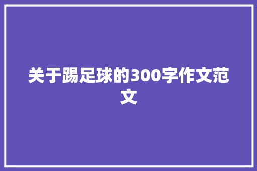 关于踢足球的300字作文范文