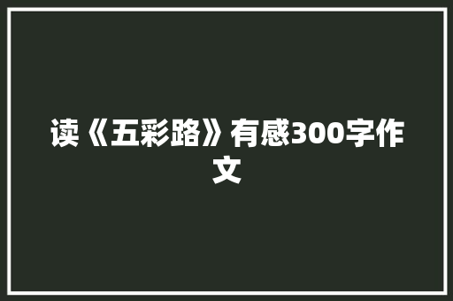 读《五彩路》有感300字作文