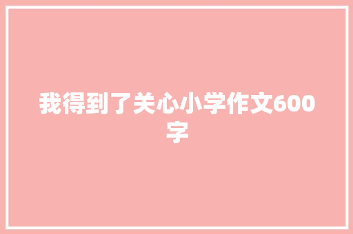 我得到了关心小学作文600字