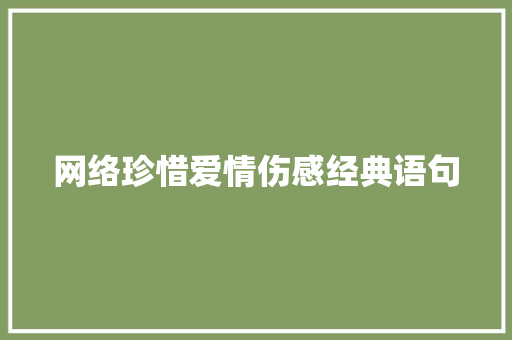 网络珍惜爱情伤感经典语句