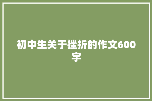 初中生关于挫折的作文600字 商务邮件范文