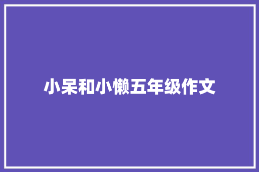 小呆和小懒五年级作文