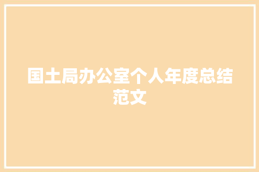 国土局办公室个人年度总结范文